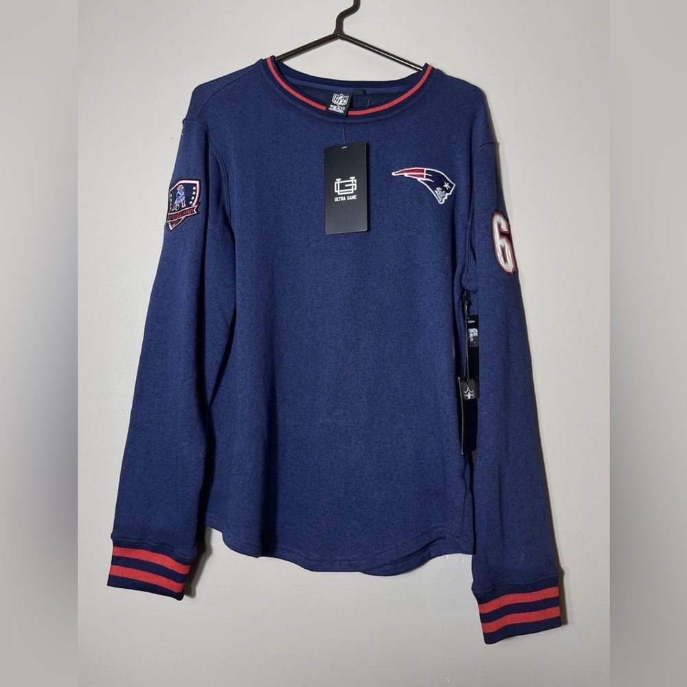 New England Patriots Men’s Sewater Ultra Brand size S Embroidered Patches New
